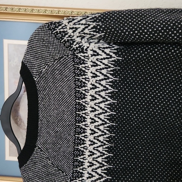 Lambs Wool Blend Heart knit Pearl sweater size large Medium Cozy Winter - Picture 7 of 9